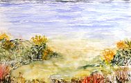 <b>Italienische Küste im Frühling</b><br>Aquarell<br>Maße:40 x 30 cm<br>Original
